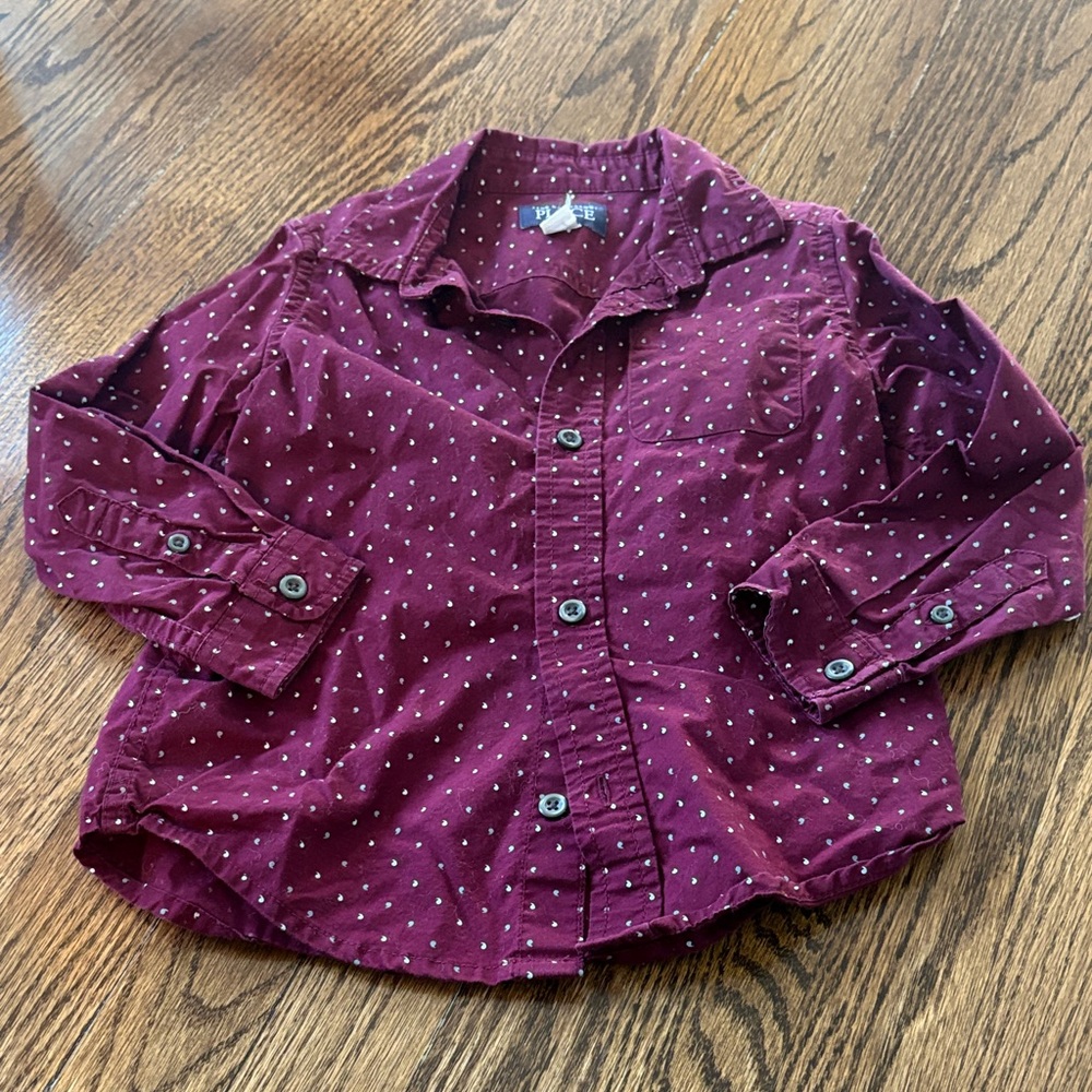 The Children's Place Burgundy Polka Dot Button Down Shirt